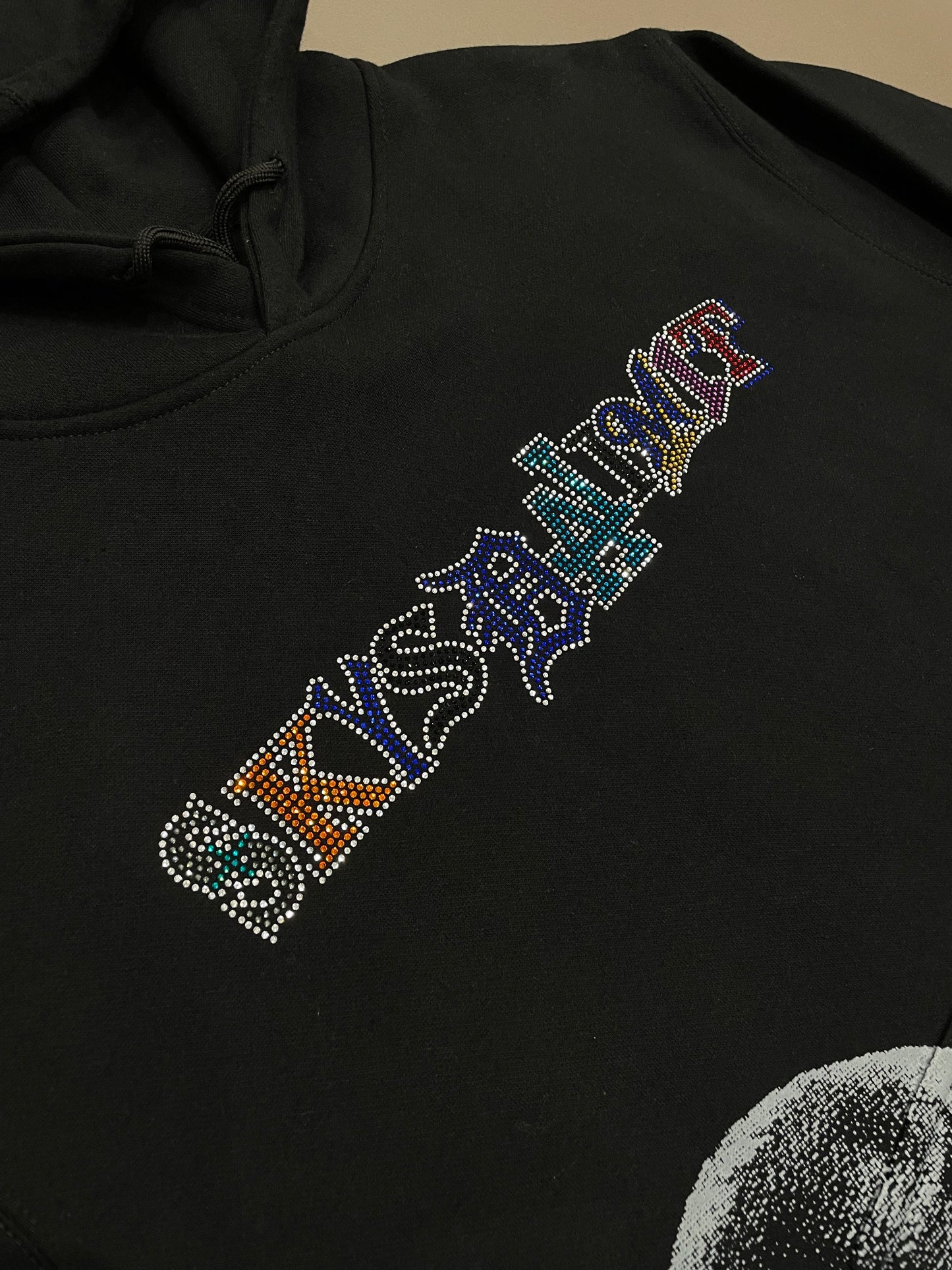 Black/Black SDL Skydalimit Rhinestone Hoodie