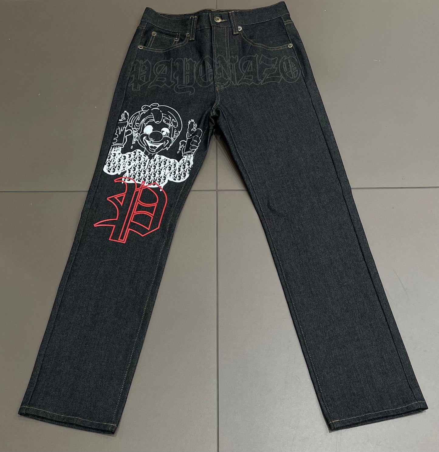 Black Denim/Red Payonazo Jeans