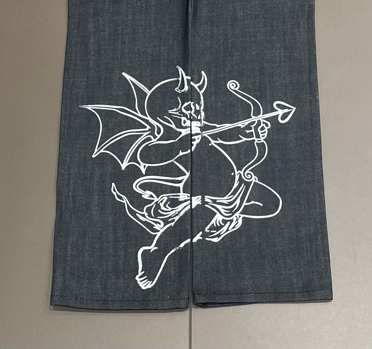 Grey Denim/White Badways Jeans
