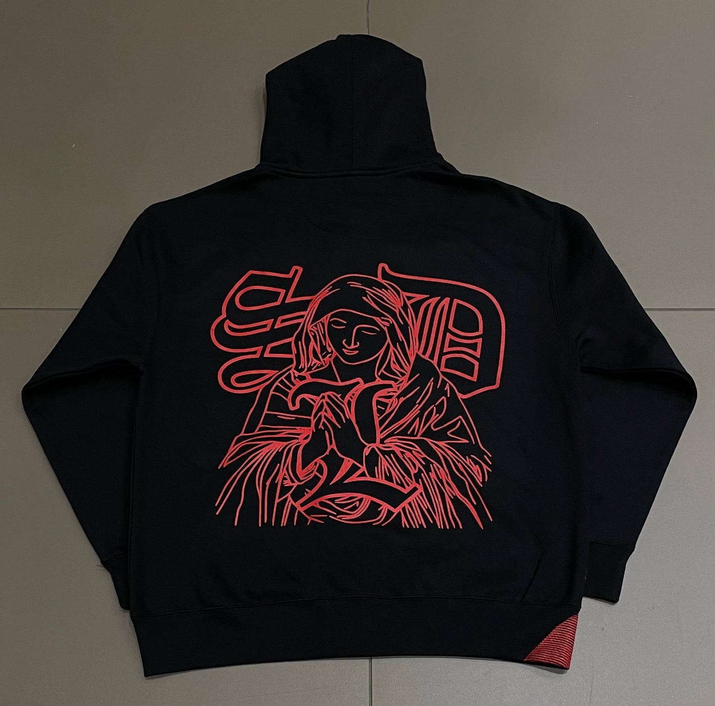 Black/Red Virgin SDL Rhinestone Zipup