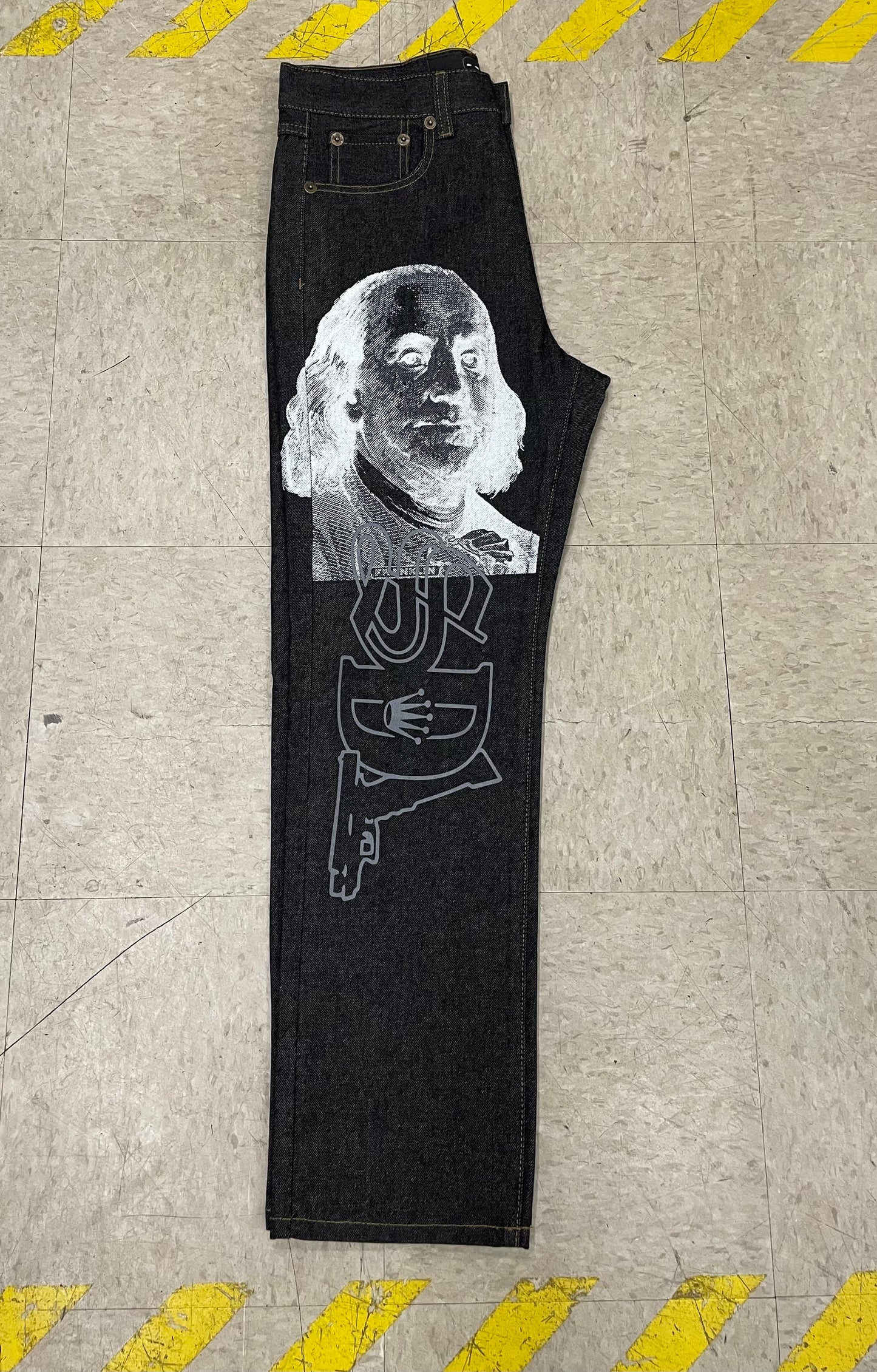 Black Denim/White Benji SDL Jeans