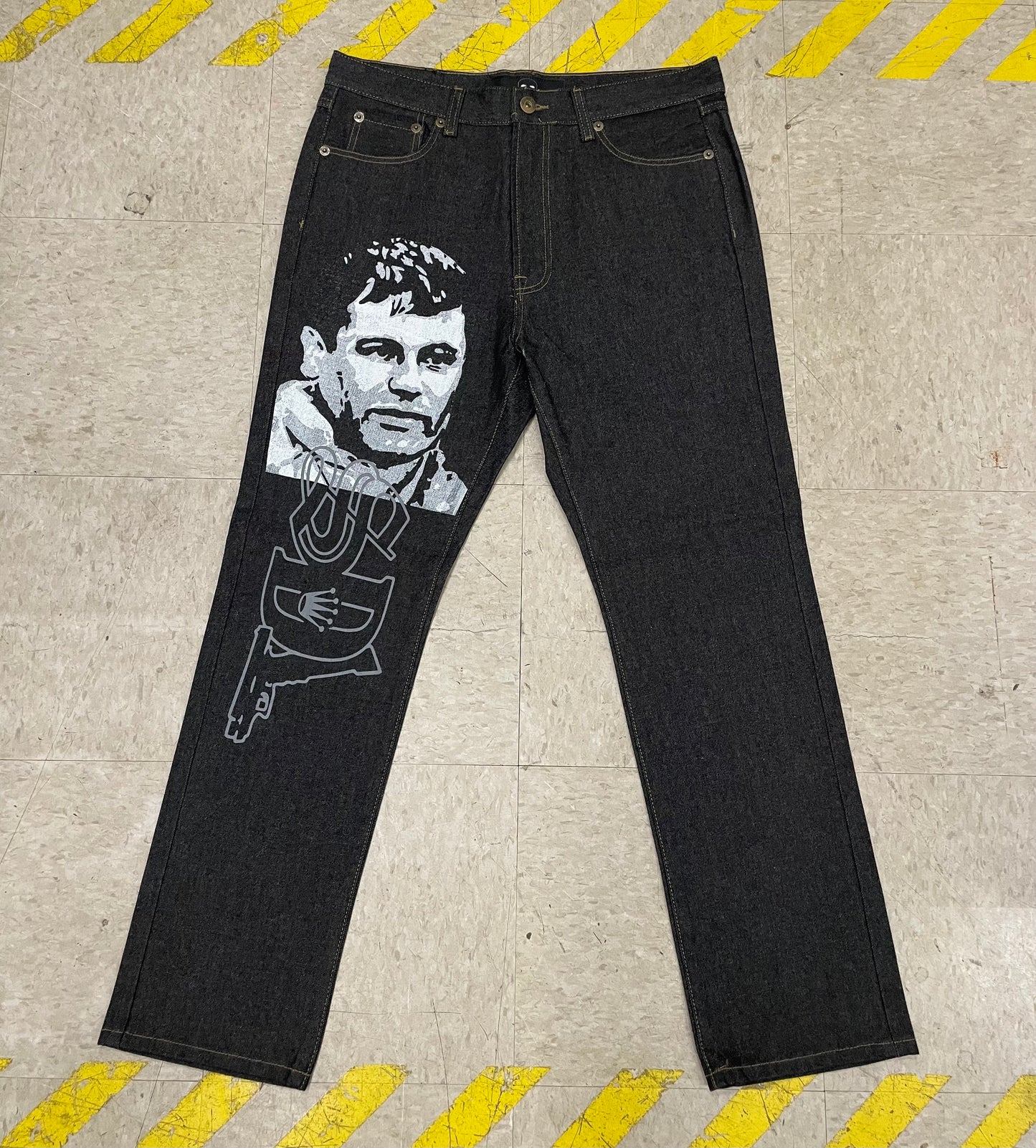 Black Denim/White Chapo SDL Jeans