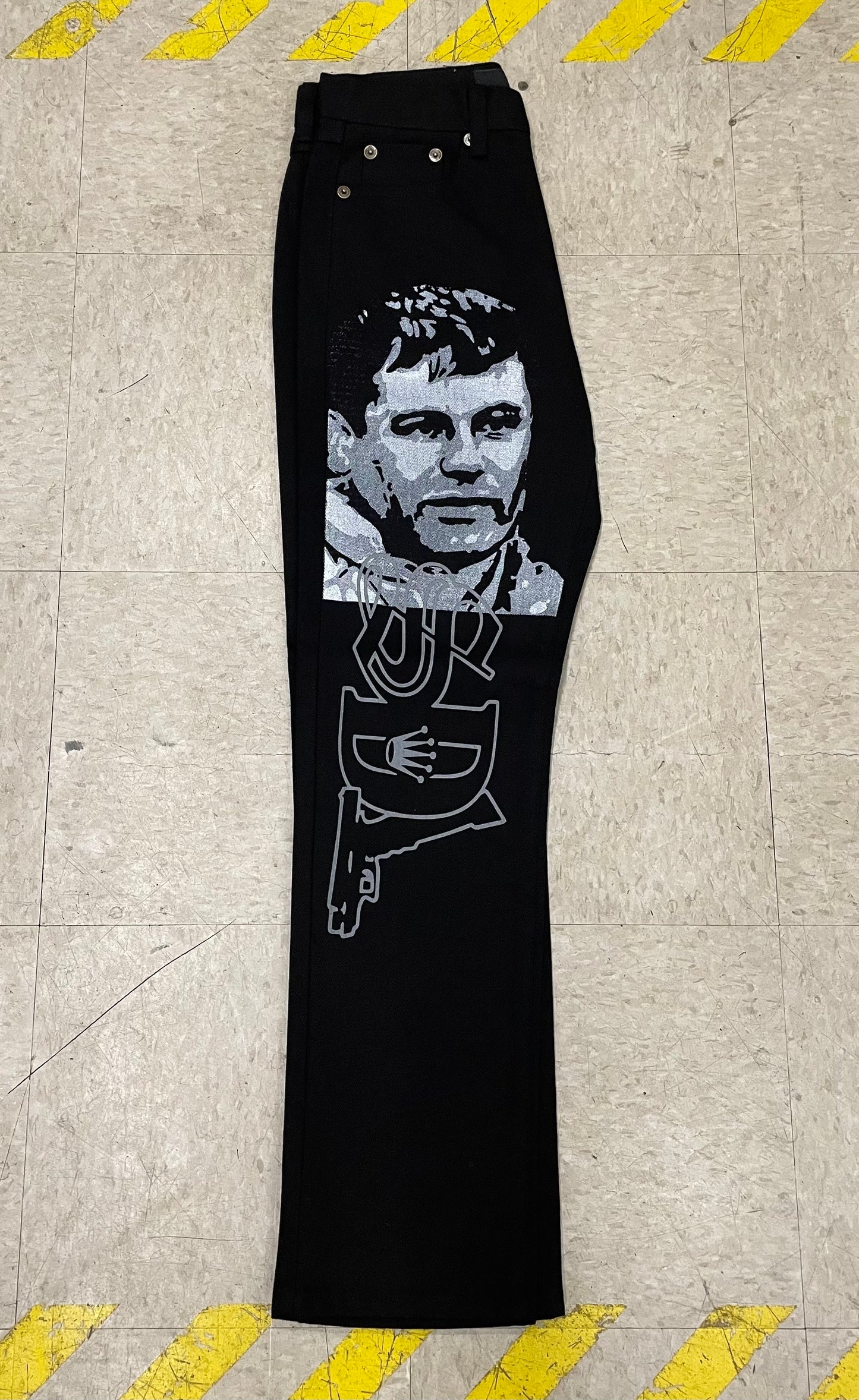 Jet Black/White/Grey Chapo SDL Jeans