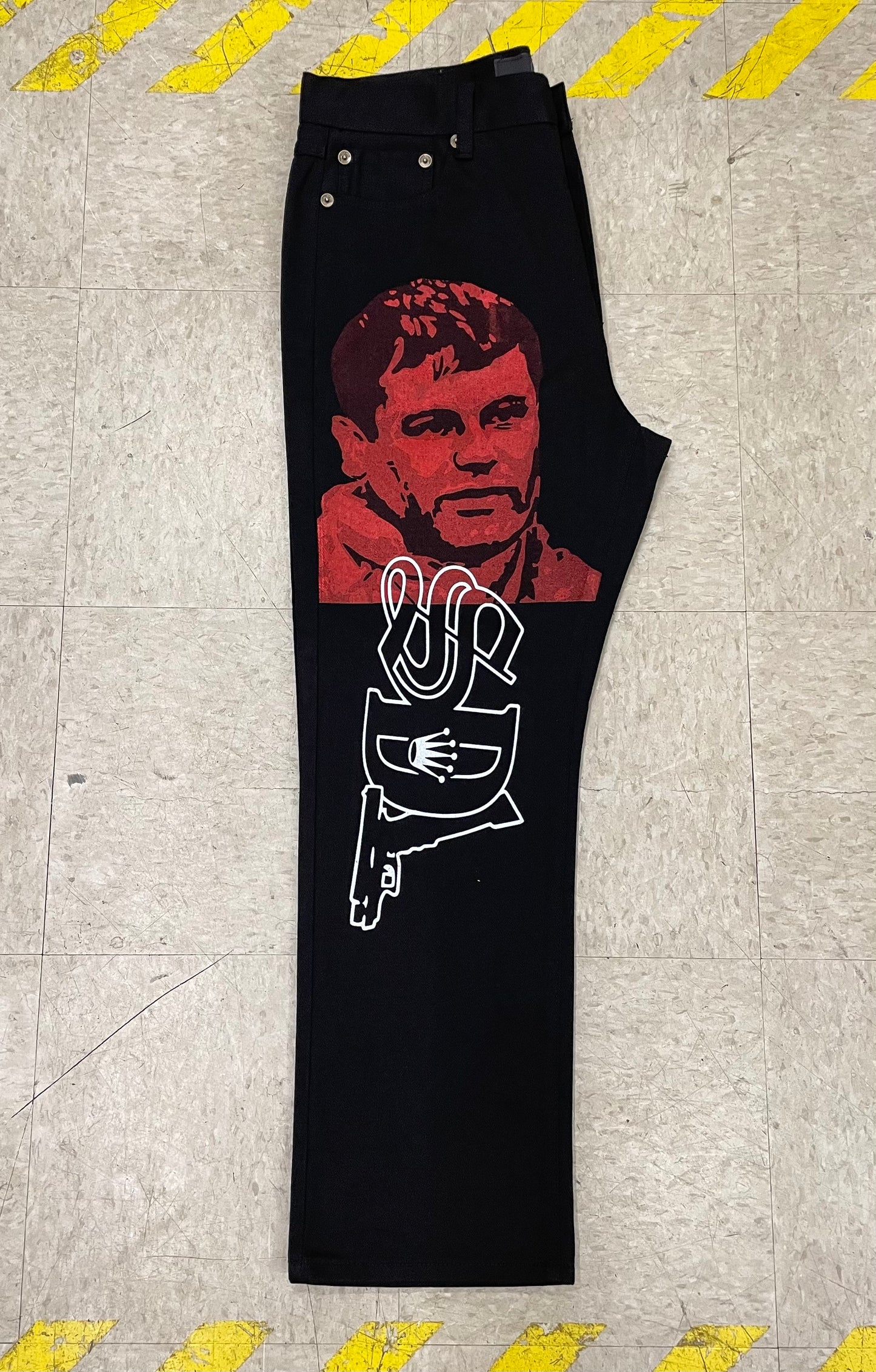 Jet Black/Red Chapo SDL Jeans