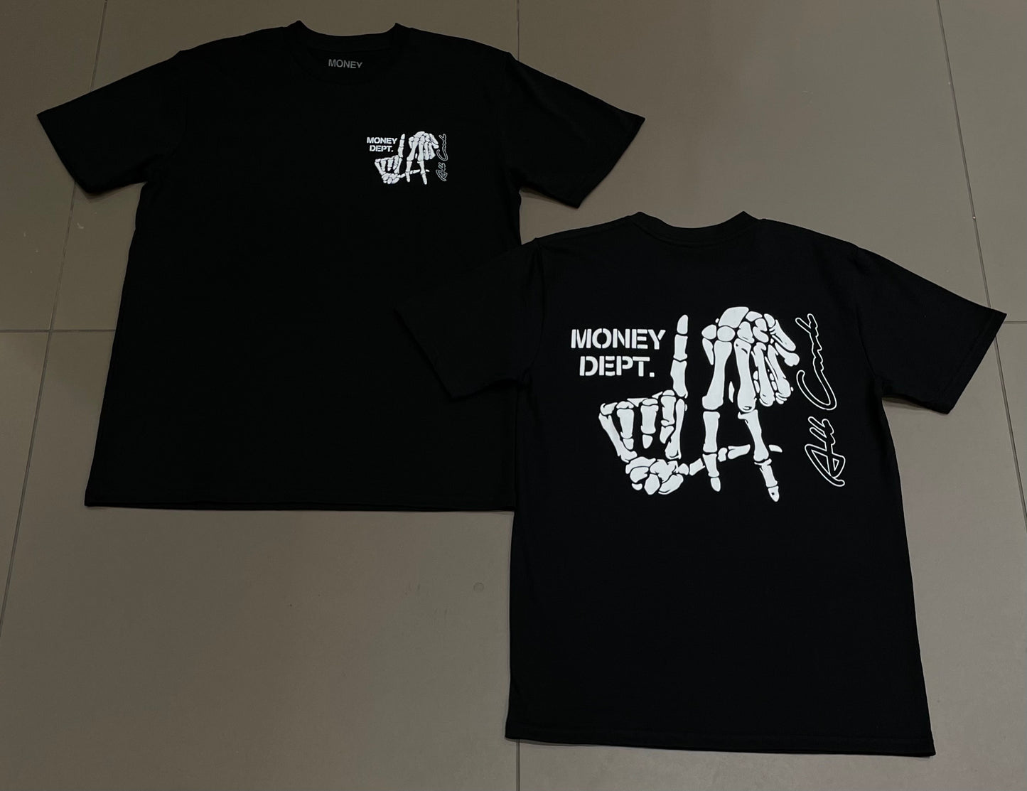 Black LA Skeleton All Cash x Money Dept Tee