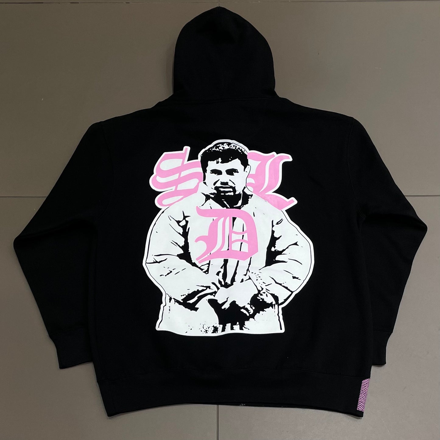 Black/Pink SDL Rhinestone Hoodie