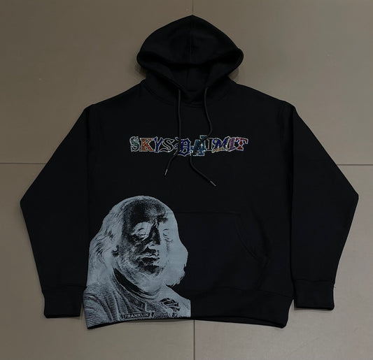 Black/Black SDL Skydalimit Rhinestone Hoodie
