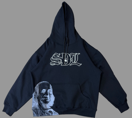 SDL HOODIE BLACK AND GRAY REALISTIC PRINT