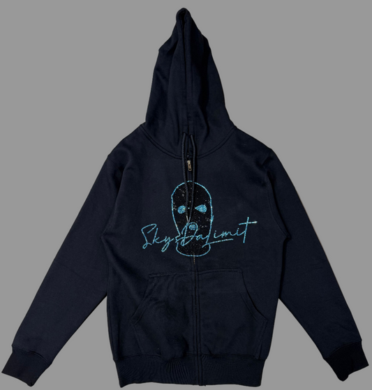 SDL RHINESTONE ZIPUP BLUE CHAPO