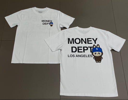 White LA Labubu Money Dept Tee