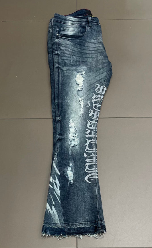 Washed Blue SDL Flare Jeans