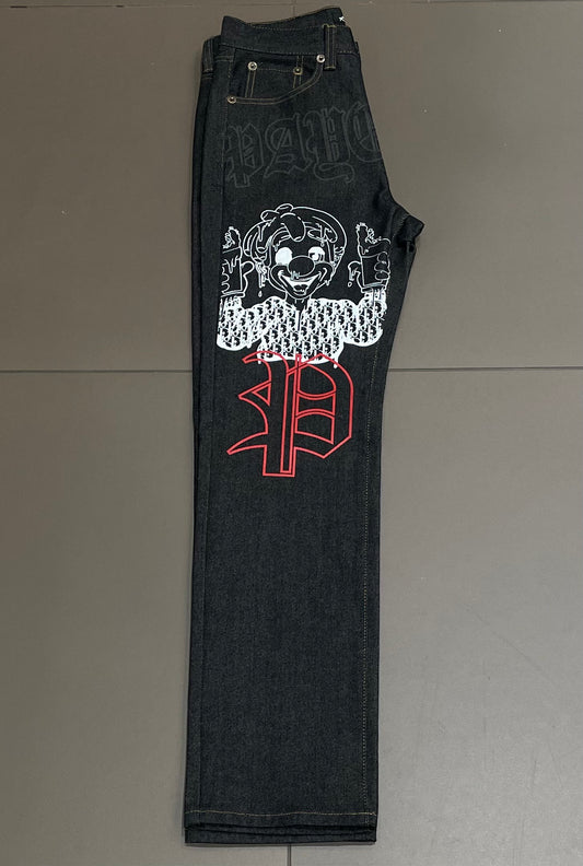Black Denim/Red Payonazo Jeans