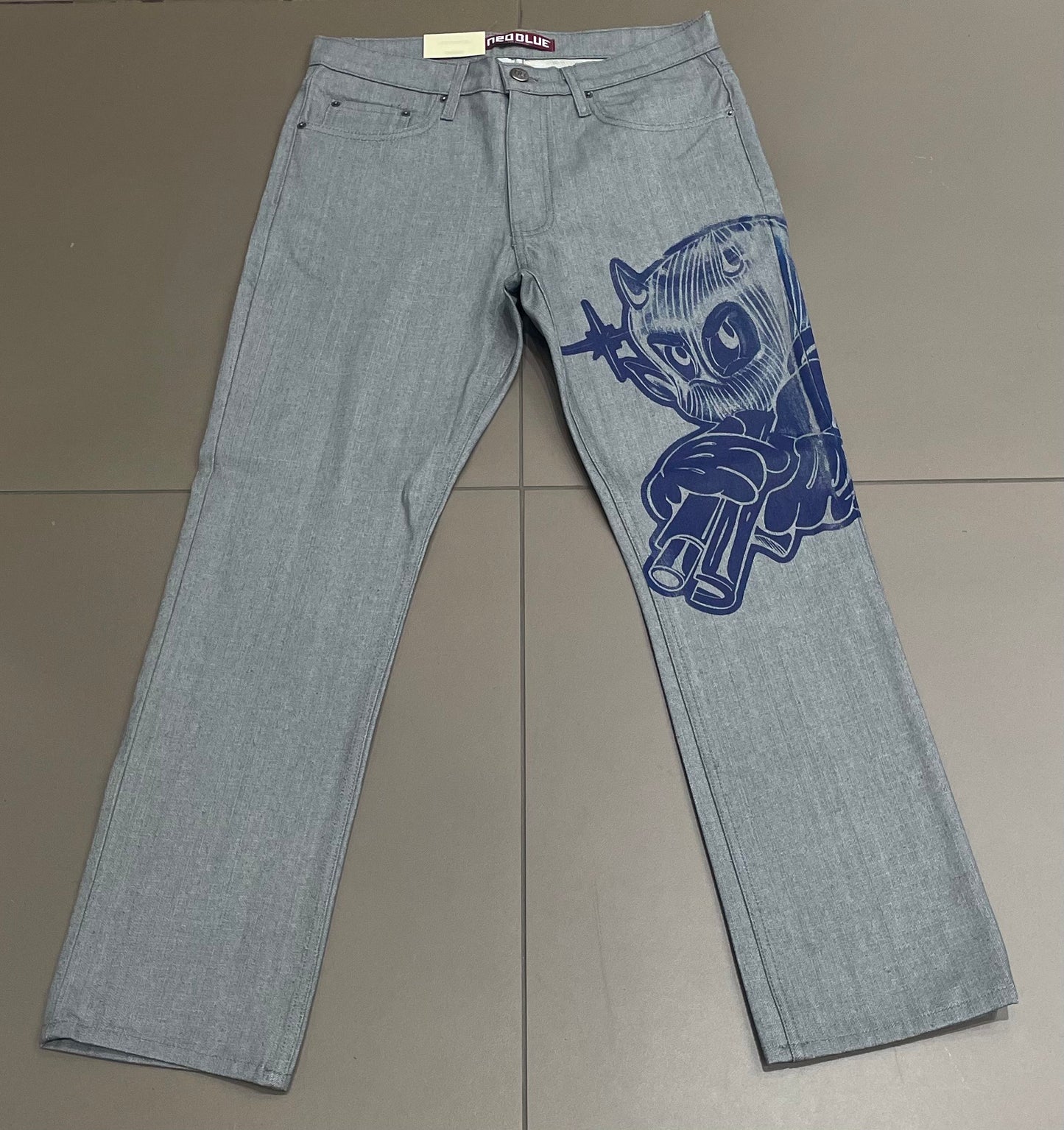 Grey/Blue Badways Jeans