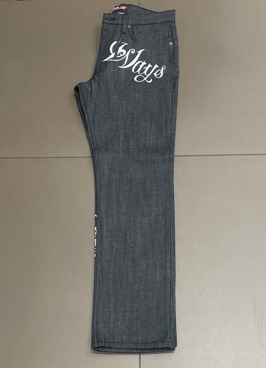Grey Denim/White Badways Jeans