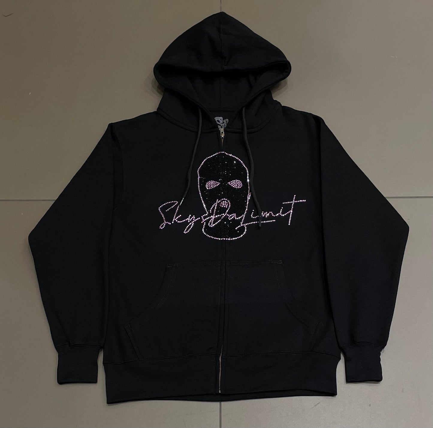 Black/Pink Chapo SDL Rhinestone Zipup