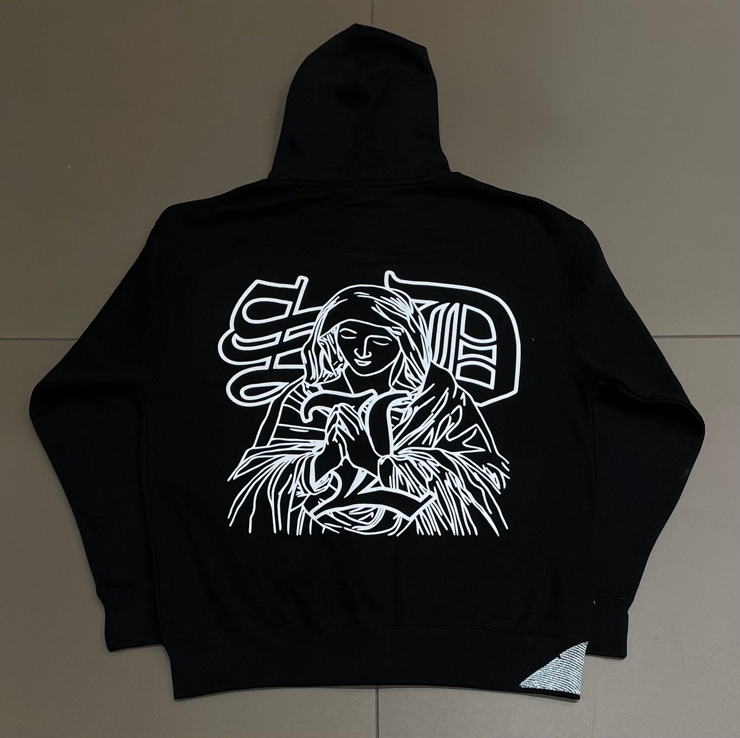 Black/White Virgin SDL Rhinestone Zipup