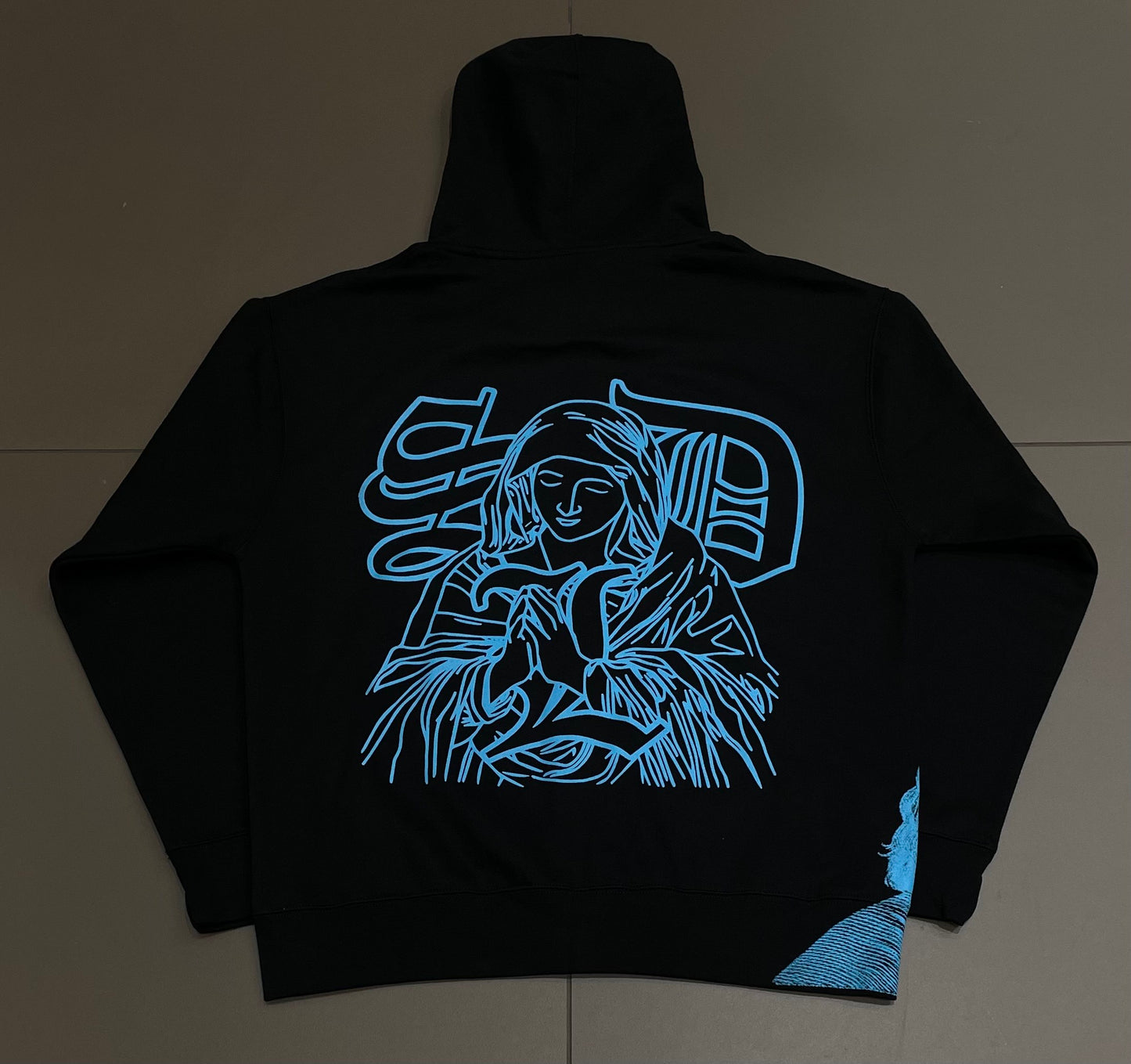 Black/Blue Virgin SDL Rhinestone Zipup