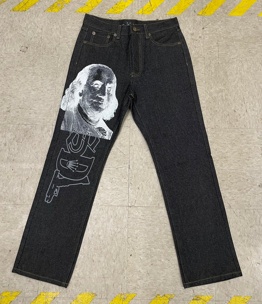 Black Denim/White Benji SDL Jeans