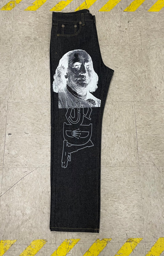 Black Denim/White Benji SDL Jeans
