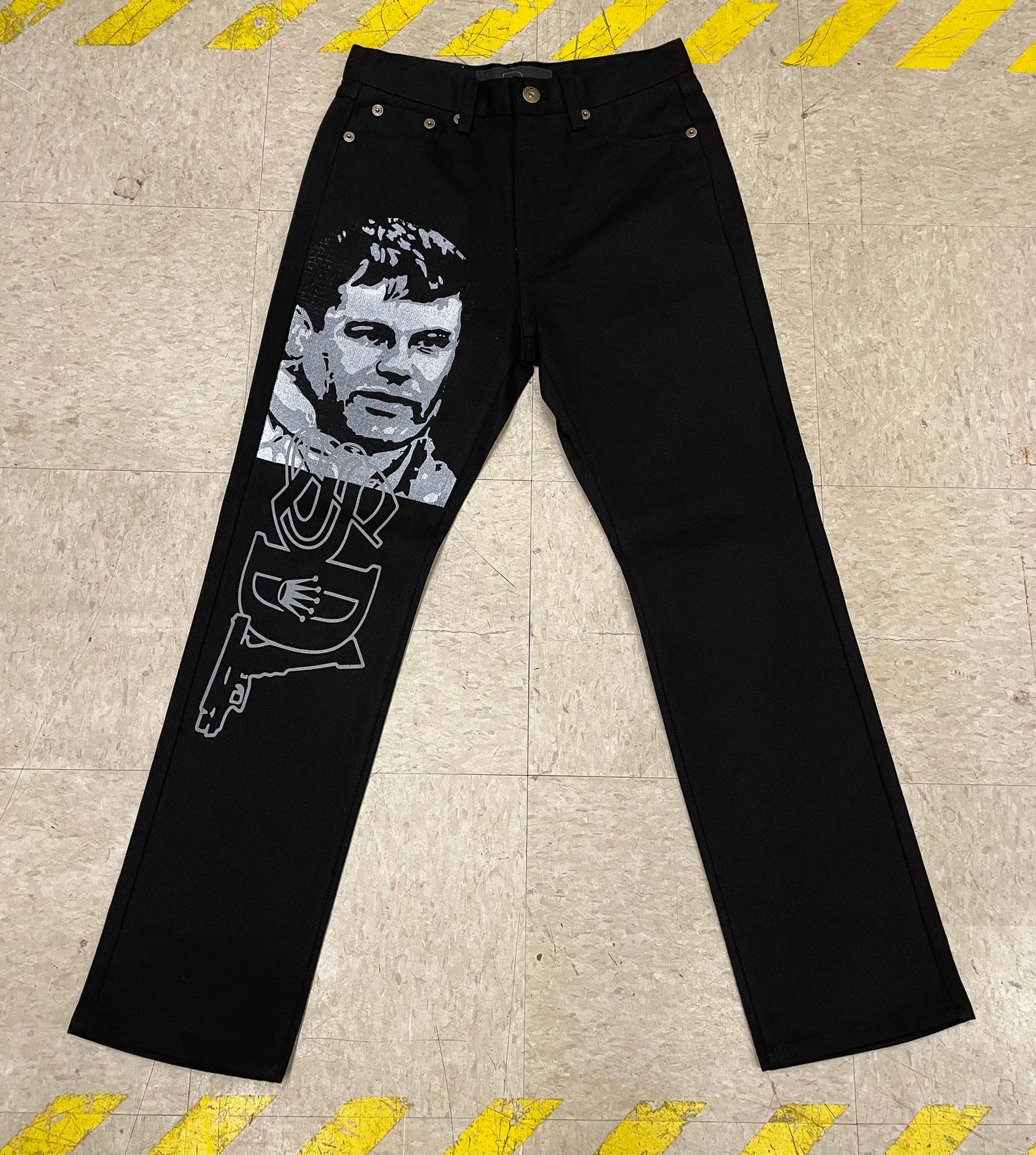 Jet Black/White/Grey Chapo SDL Jeans