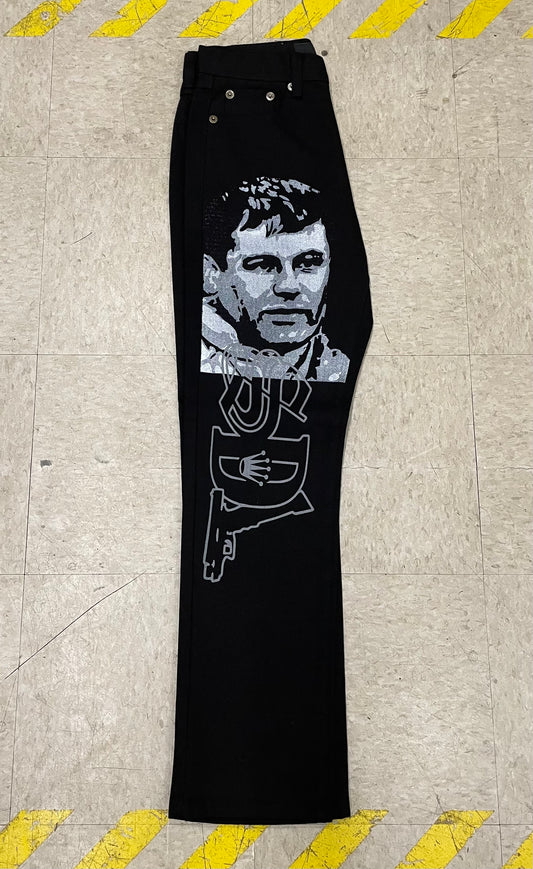 Jet Black/White/Grey Chapo SDL Jeans