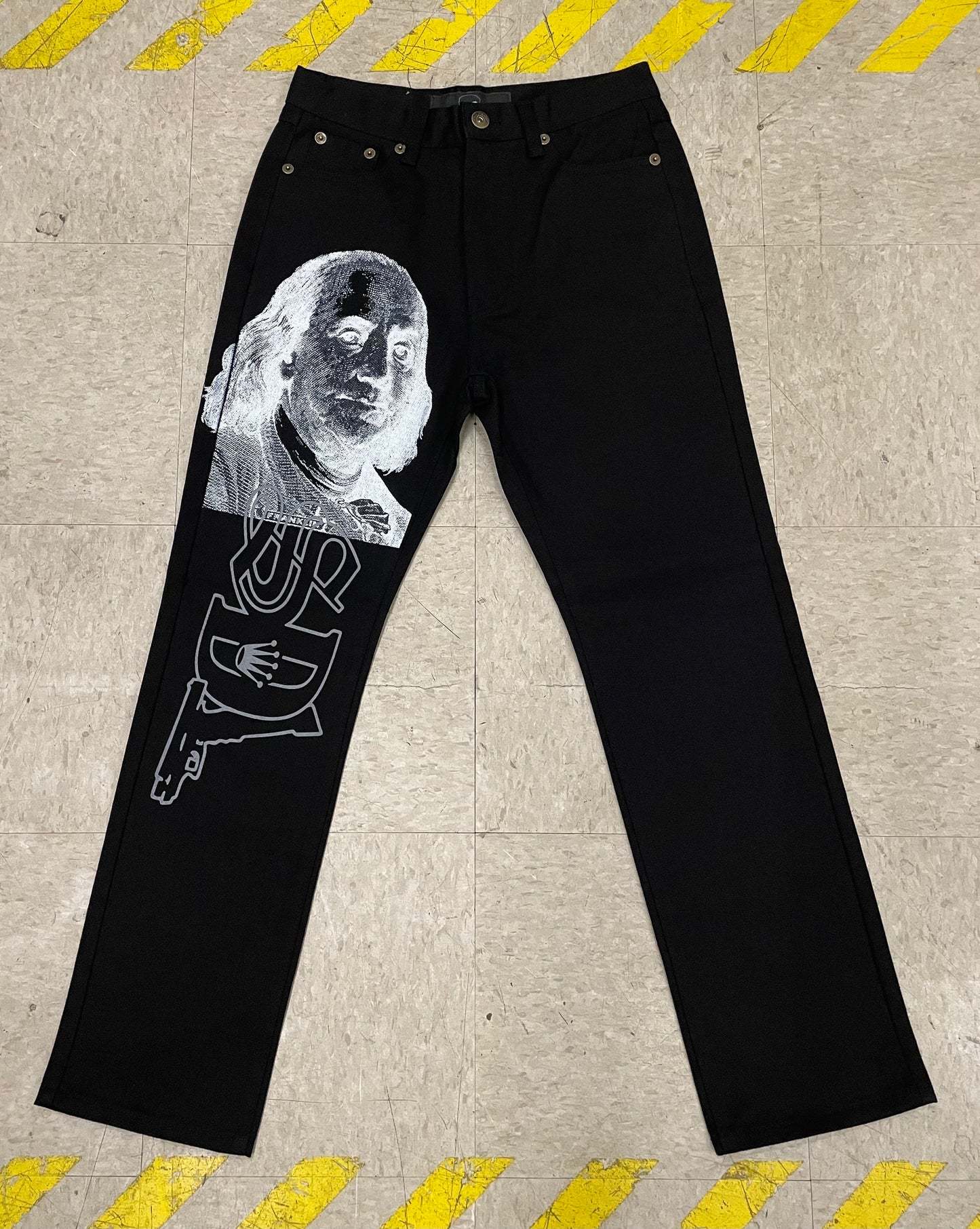 Jet Black/White Benji SDL Jeans