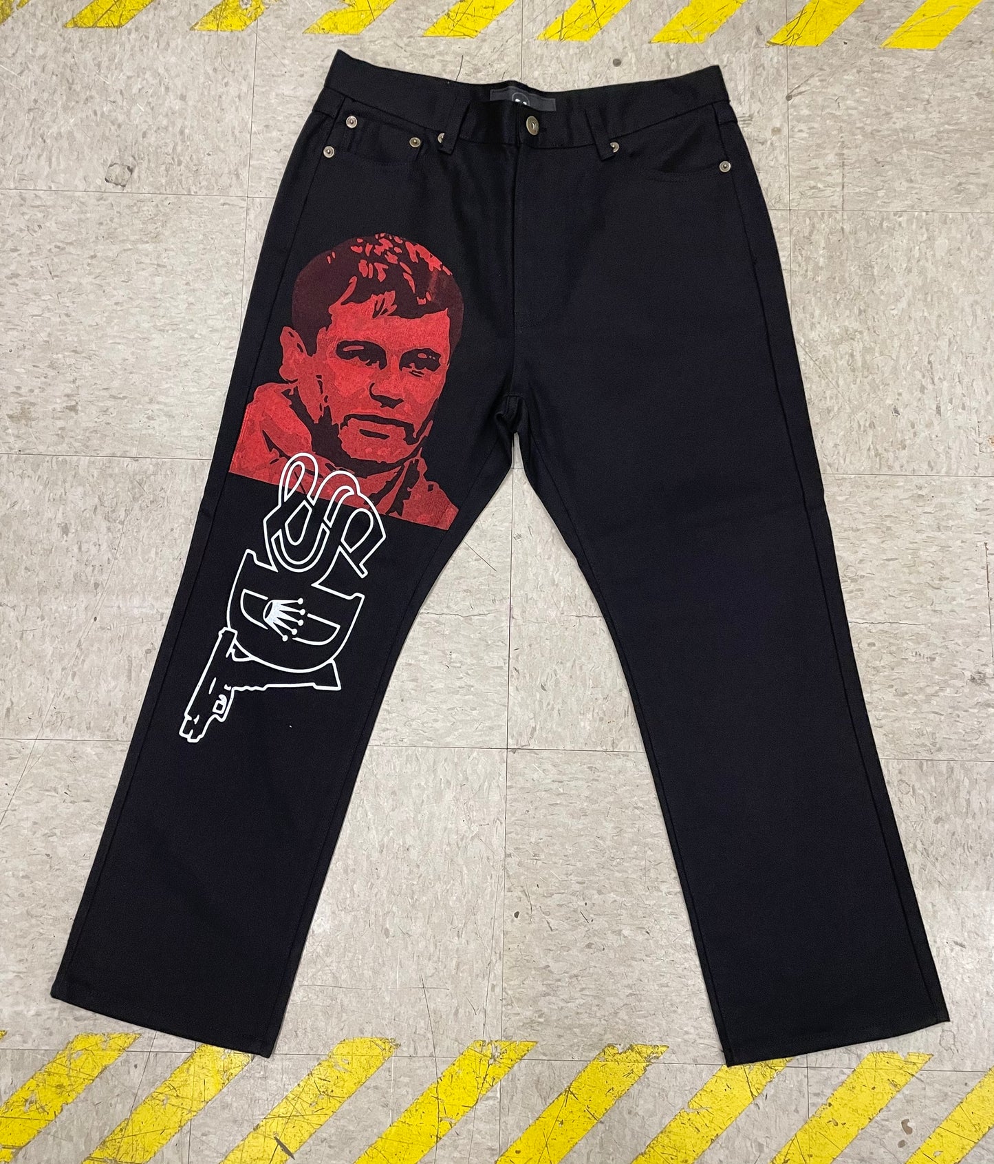 Jet Black/Red Chapo SDL Jeans
