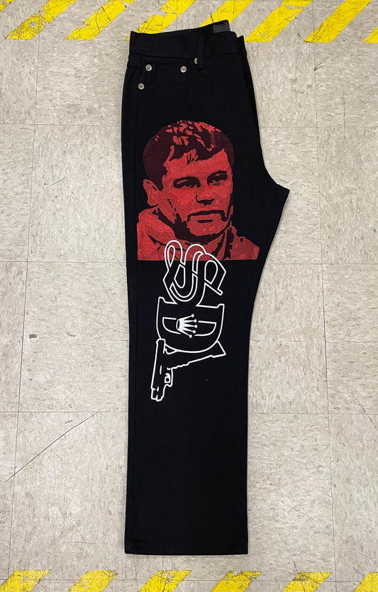 Jet Black/Red Chapo SDL Jeans