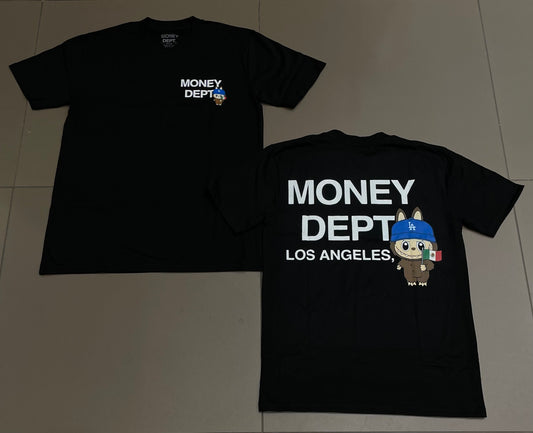 Black LA Mexico Glag Labubu Money Dept Tee