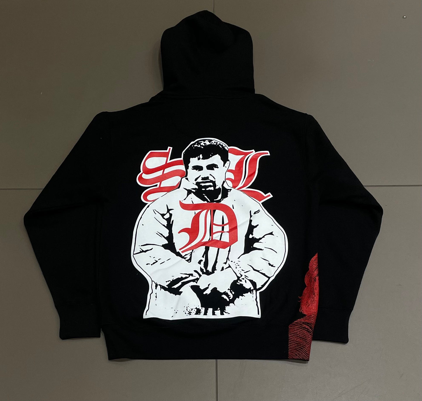 Black/Red SDL Rhinestone Hoodie